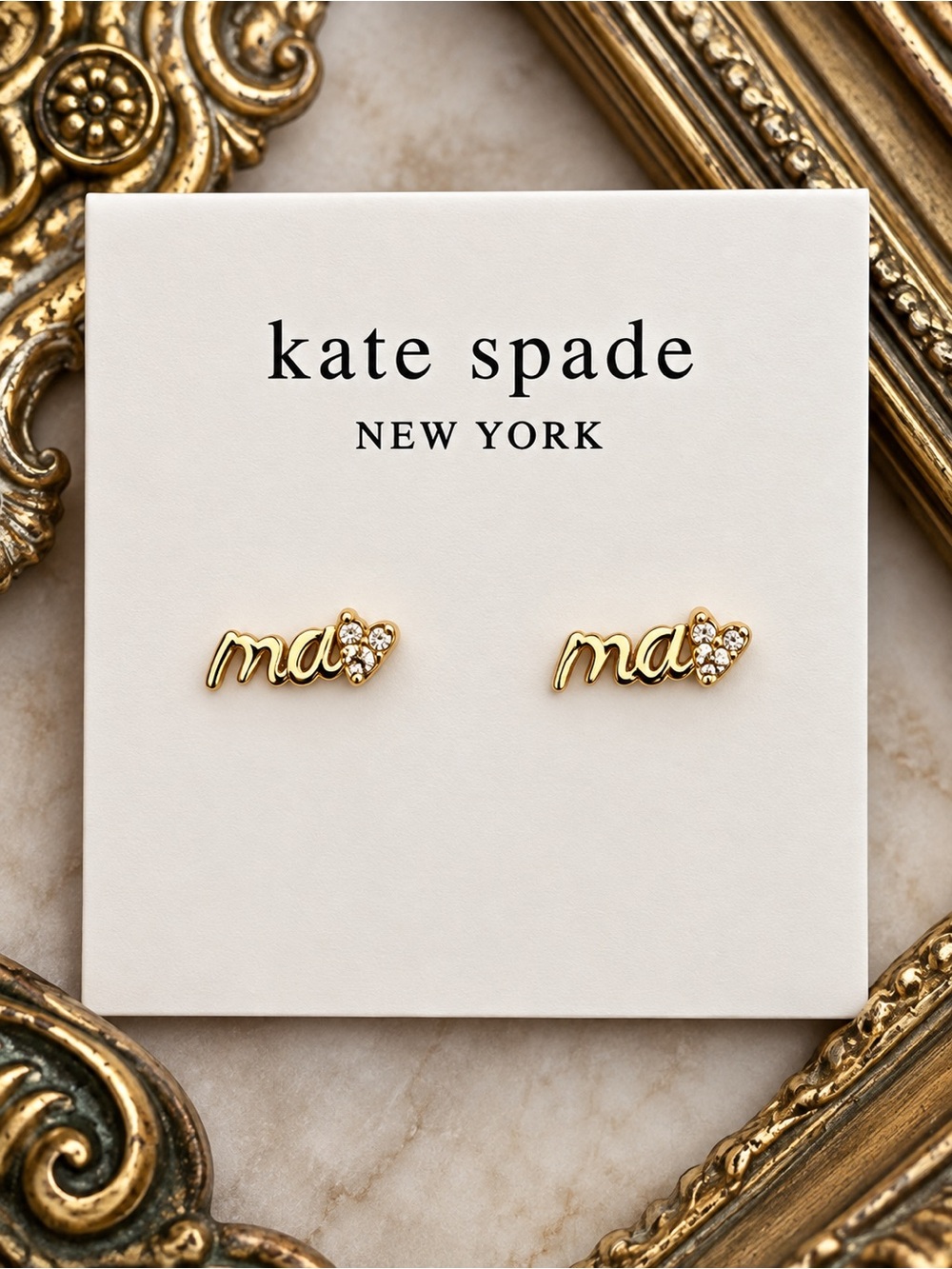 KATE SPADE • Love You, Mom Ma Ma Earrings - Picture 4 of 4